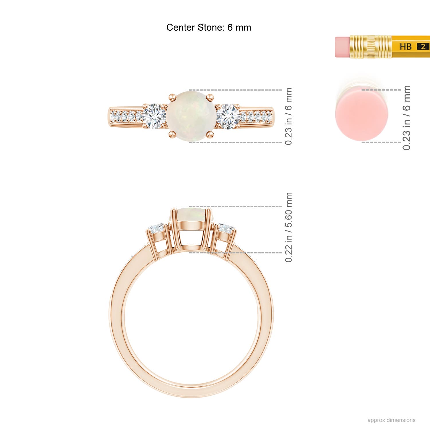 A - Opal / 0.81 CT / 14 KT Rose Gold