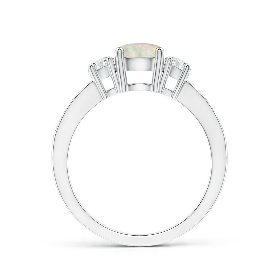 6mm AAA Classic Three Stone Round Opal and Diamond Engagement Ring in P950 Platinum side 199