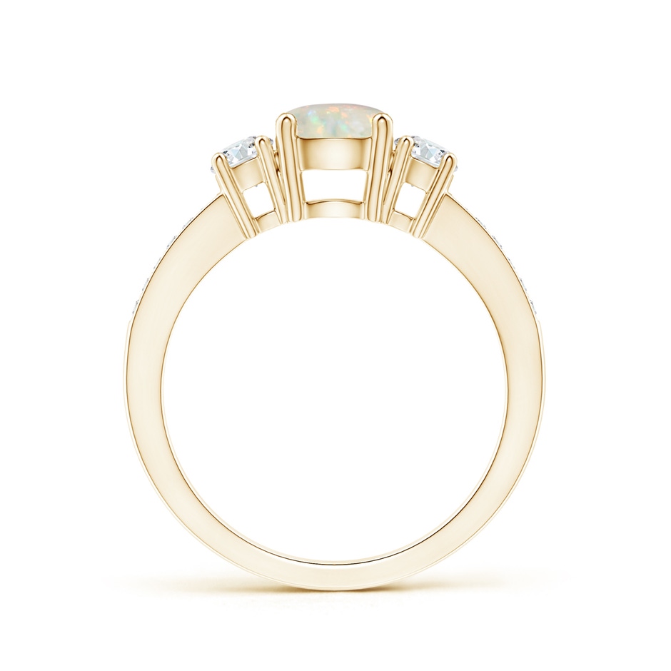 6mm AAA Classic Three Stone Round Opal and Diamond Engagement Ring in Yellow Gold side 199