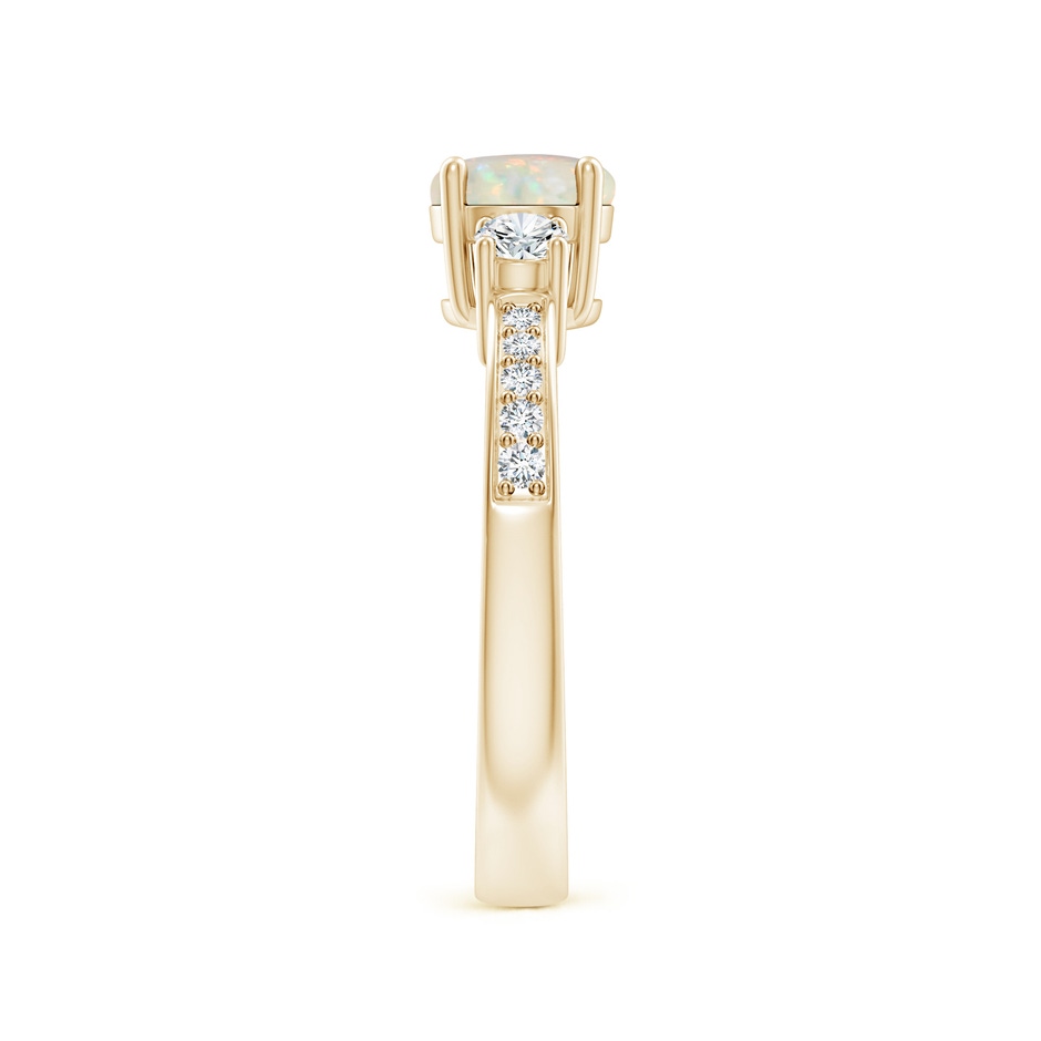 6mm AAA Classic Three Stone Round Opal and Diamond Engagement Ring in Yellow Gold side 299