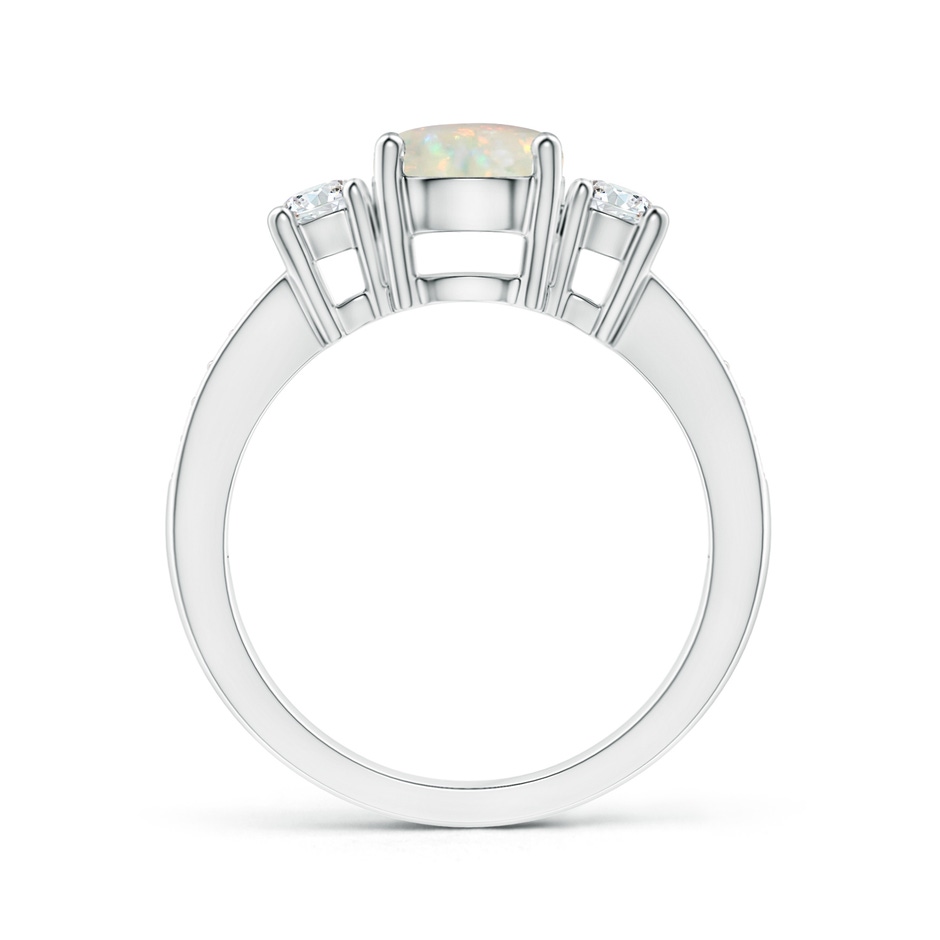 7mm AAA Classic Three Stone Round Opal and Diamond Engagement Ring in P950 Platinum side 199