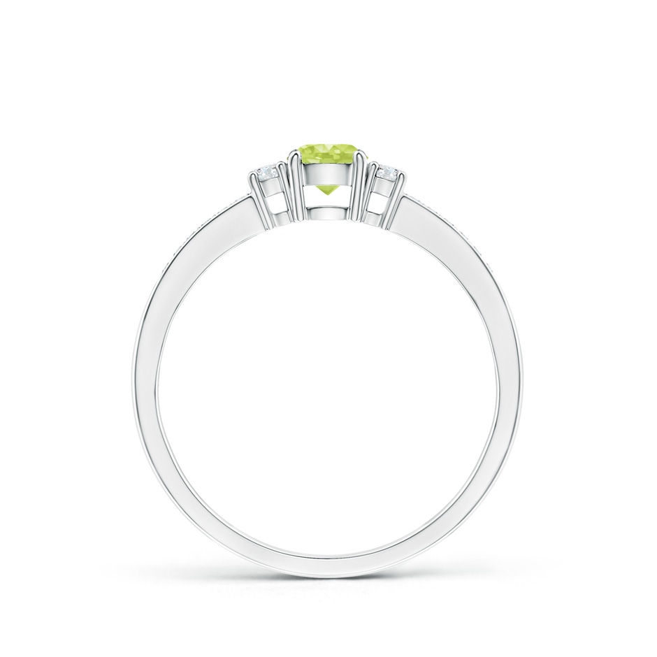 4mm A Classic Three Stone Peridot and Diamond Ring in P950 Platinum side-1