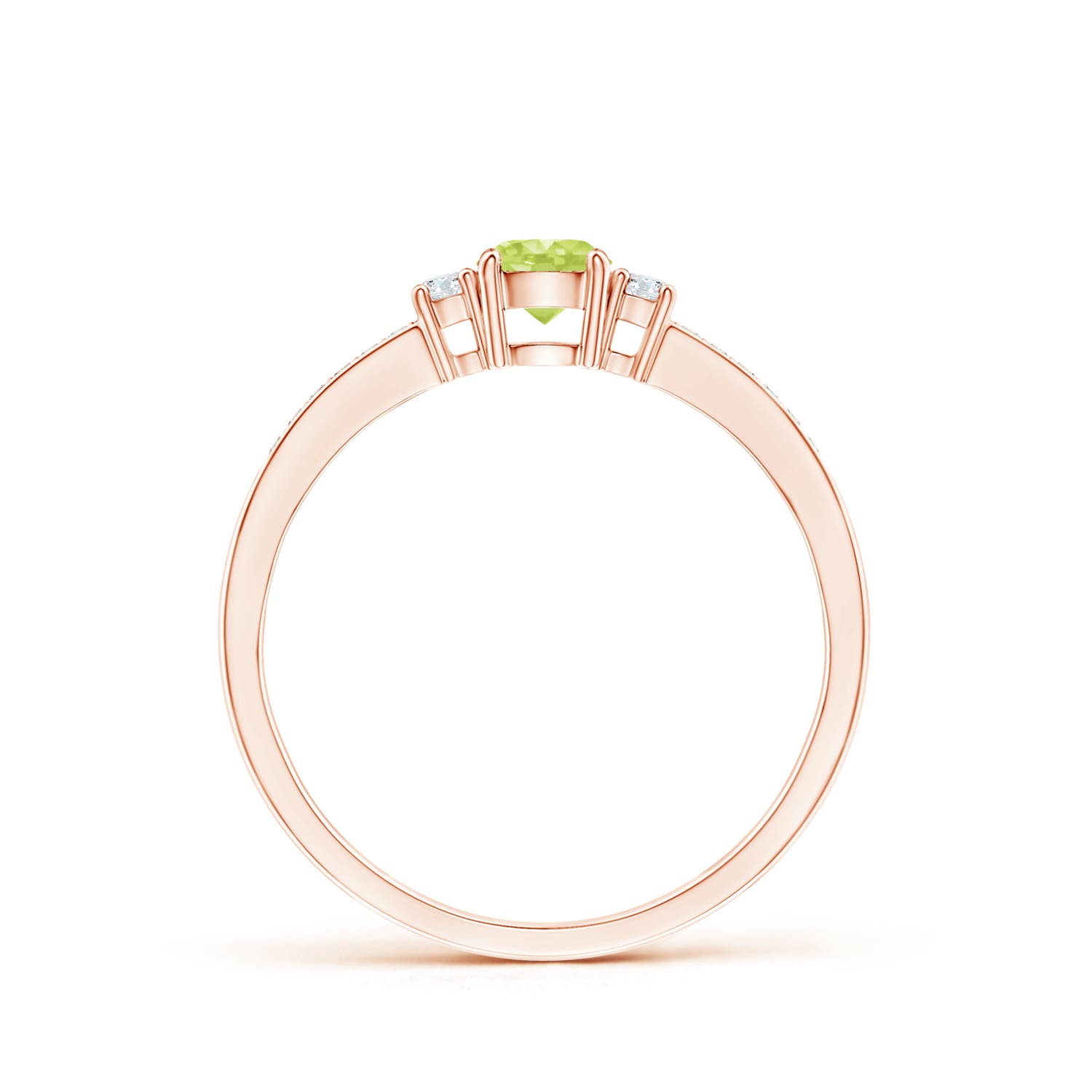 A - Peridot / 0.43 CT / 14 KT Rose Gold