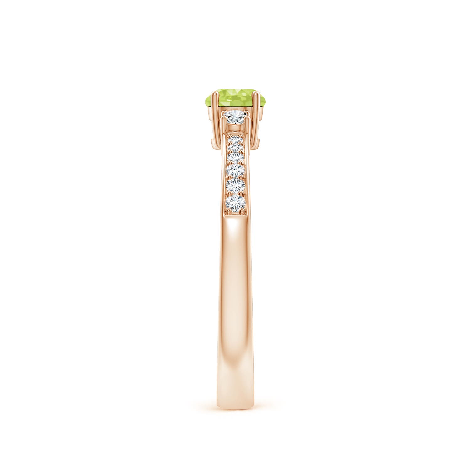 A - Peridot / 0.43 CT / 14 KT Rose Gold