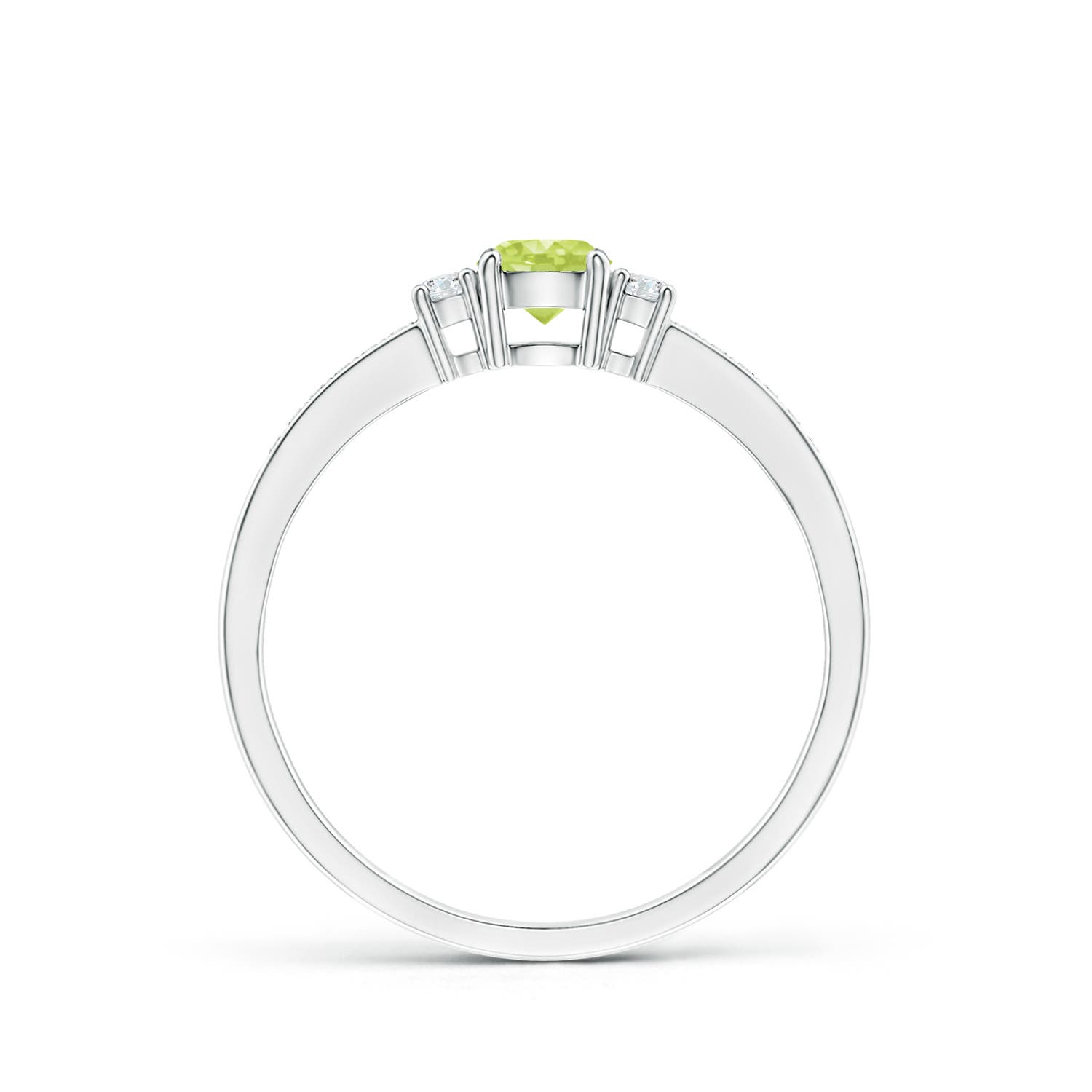 A - Peridot / 0.43 CT / 14 KT White Gold