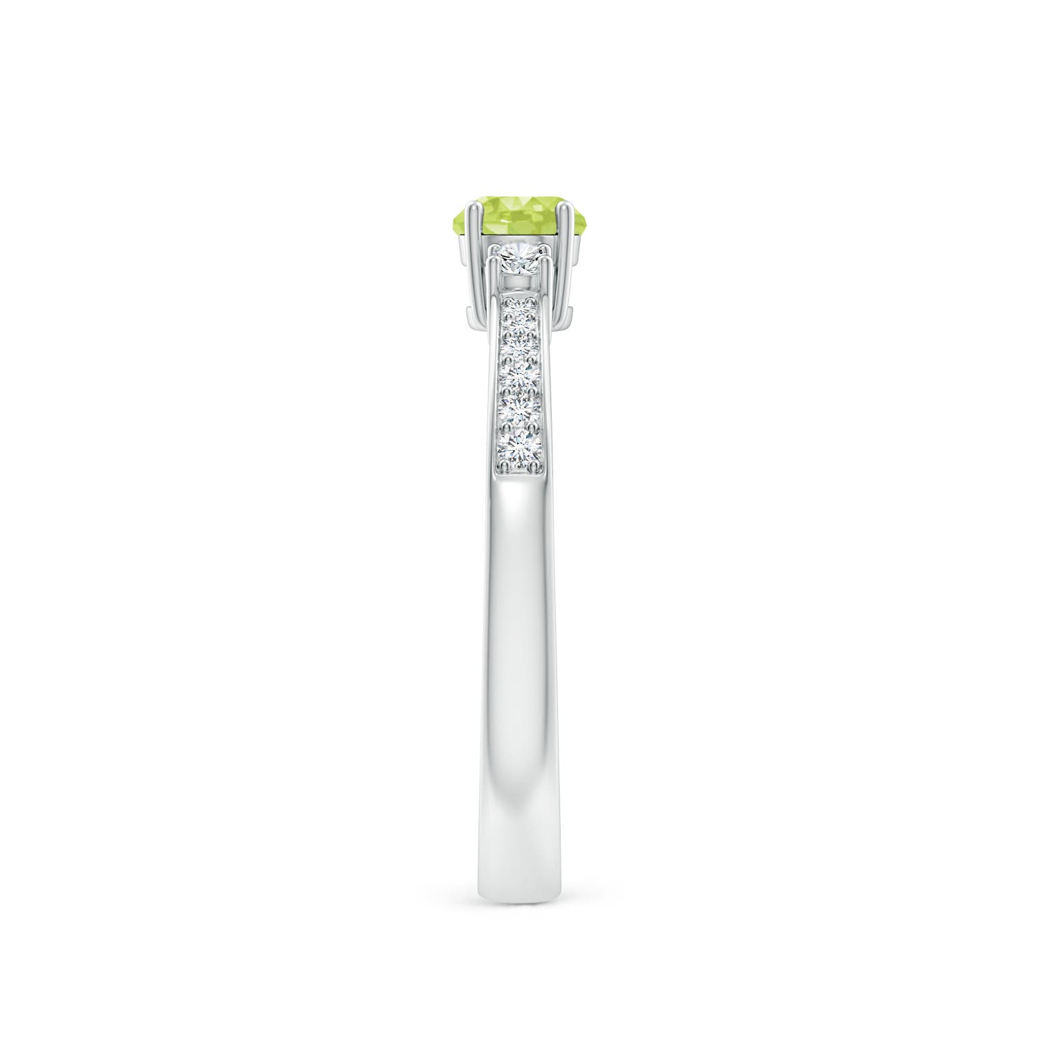 A - Peridot / 0.43 CT / 14 KT White Gold