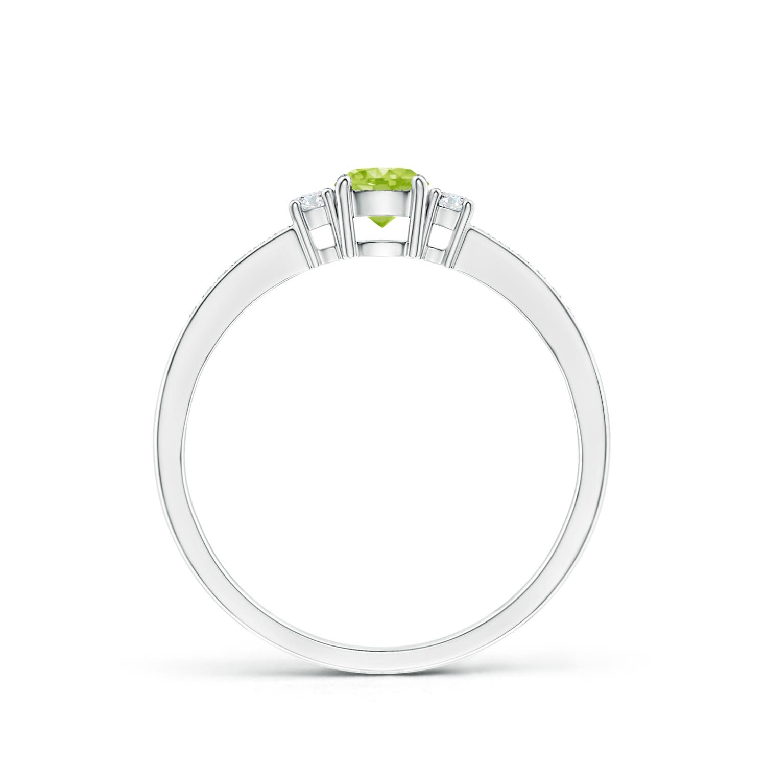 AA - Peridot / 0.43 CT / 14 KT White Gold