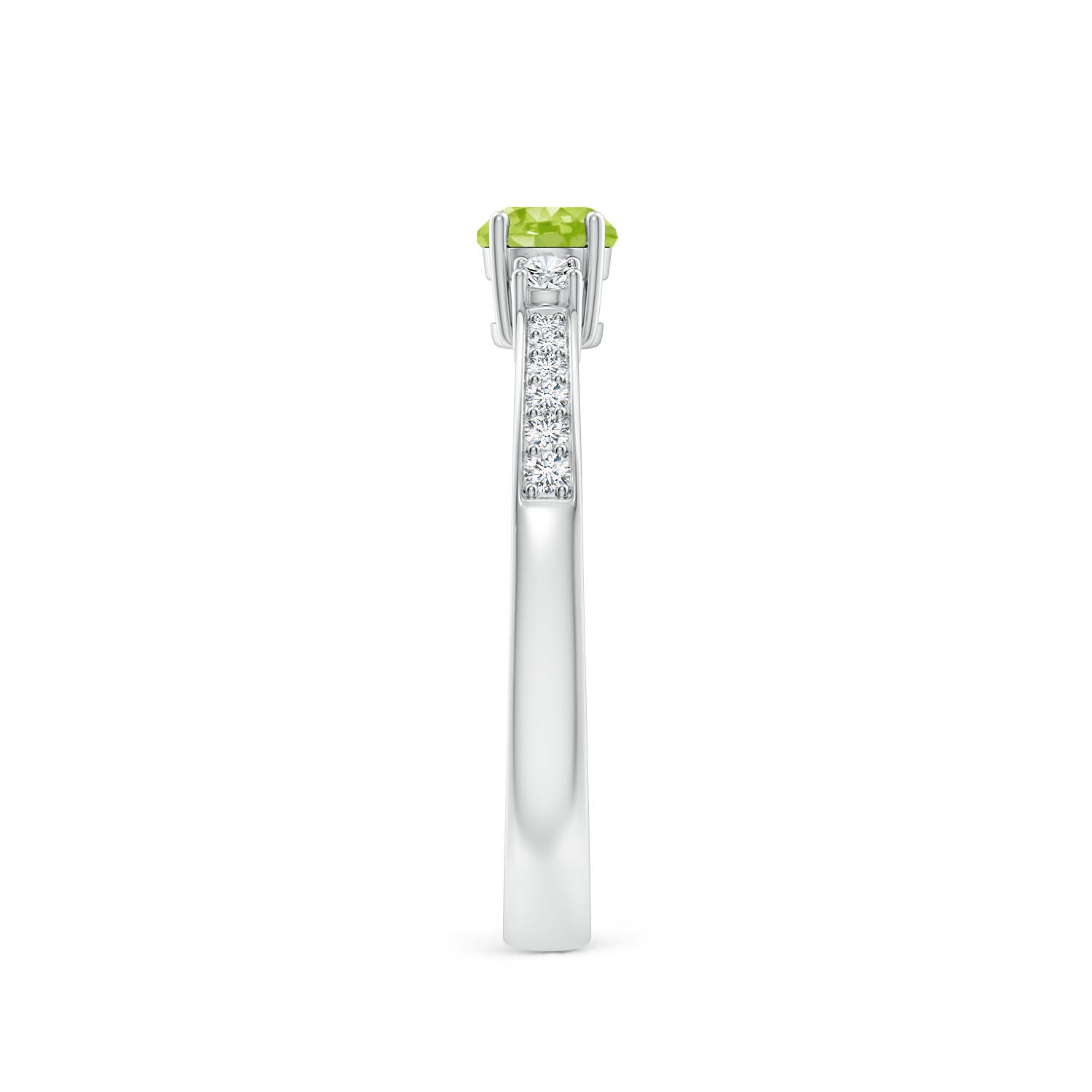 AA - Peridot / 0.43 CT / 14 KT White Gold