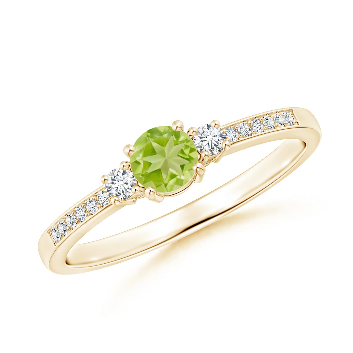 AA - Peridot / 0.43 CT / 14 KT Yellow Gold