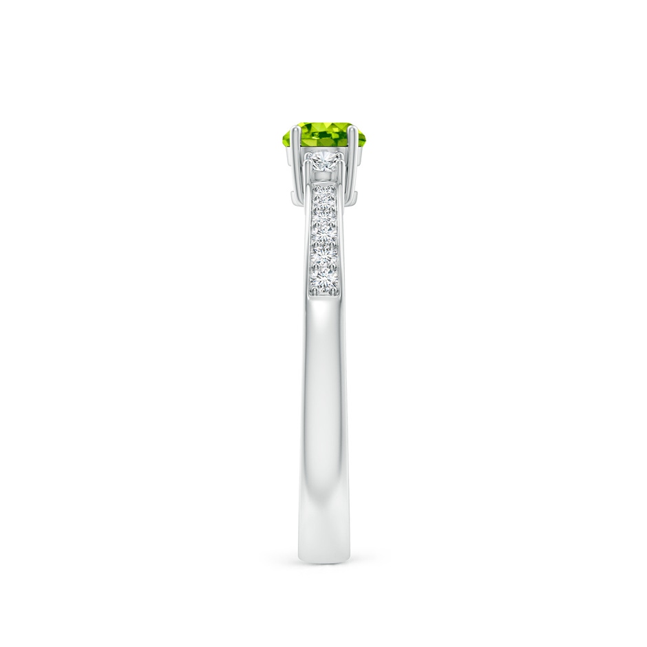 4mm AAA Classic Three Stone Peridot and Diamond Ring in P950 Platinum side-2