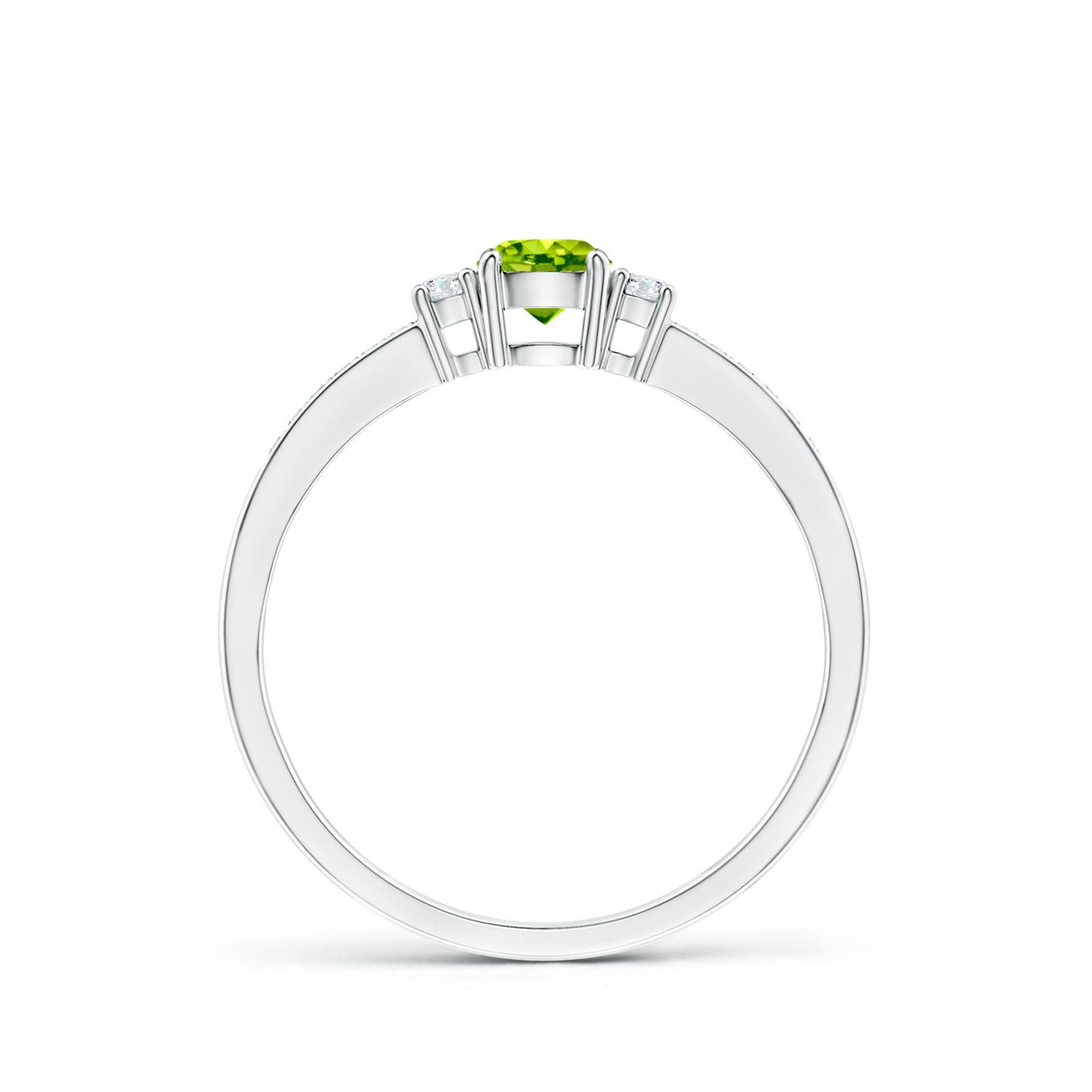 AAA - Peridot / 0.43 CT / 14 KT White Gold