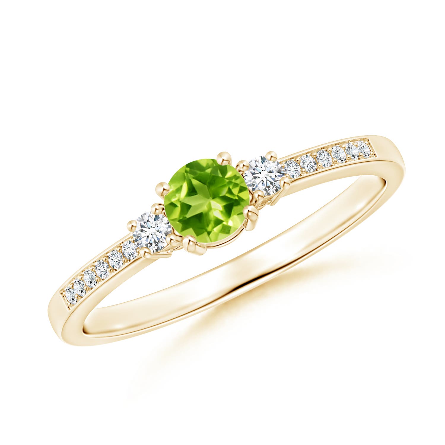 AAA - Peridot / 0.43 CT / 14 KT Yellow Gold