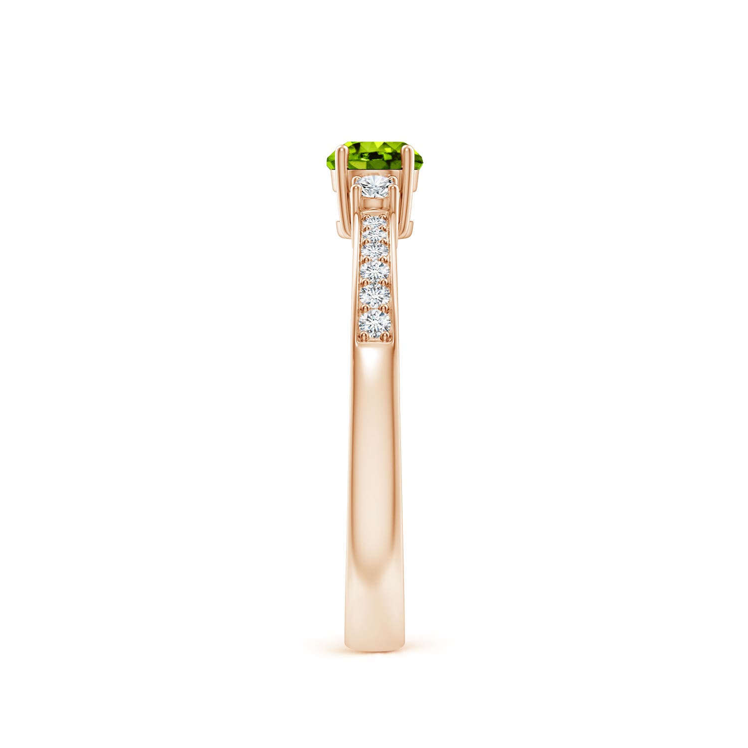 AAAA - Peridot / 0.43 CT / 14 KT Rose Gold