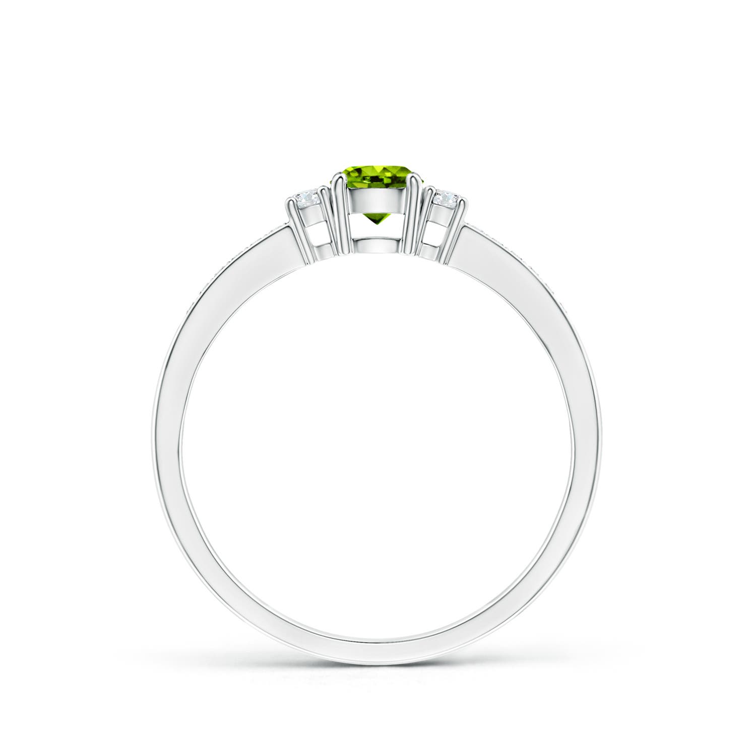 AAAA - Peridot / 0.43 CT / 14 KT White Gold