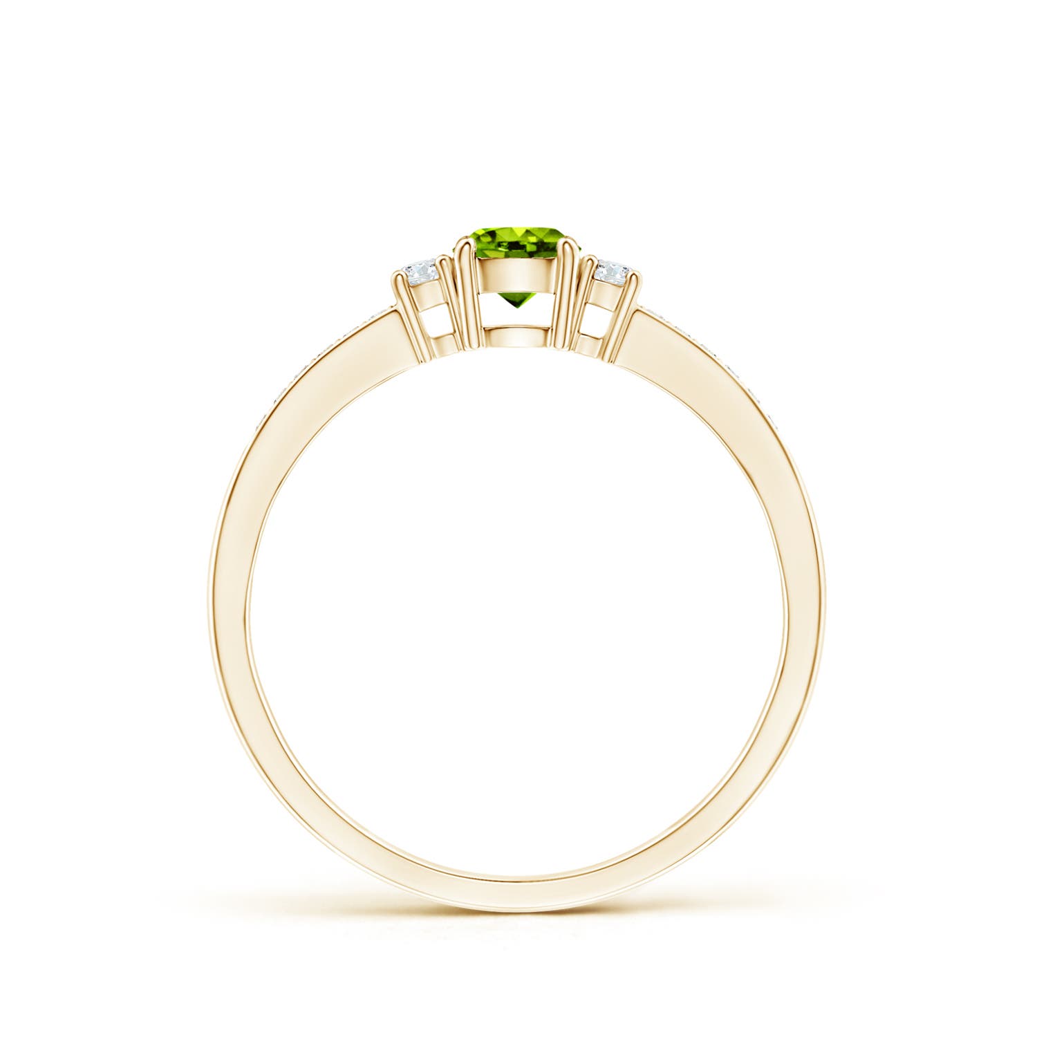 AAAA - Peridot / 0.43 CT / 14 KT Yellow Gold