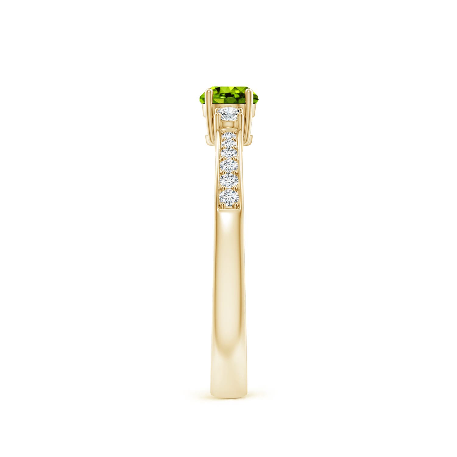 AAAA - Peridot / 0.43 CT / 14 KT Yellow Gold