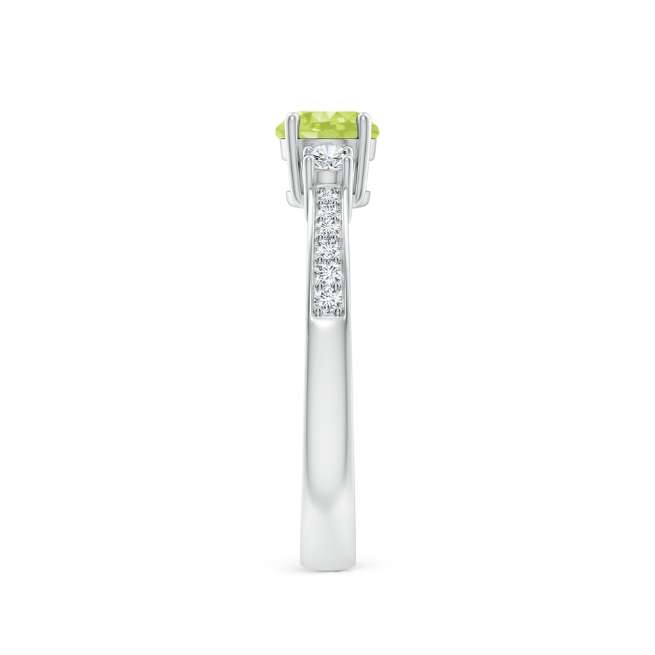 5mm A Classic Three Stone Peridot and Diamond Ring in P950 Platinum side-2