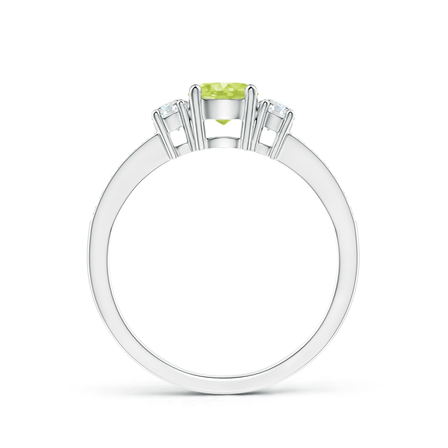 A - Peridot / 0.76 CT / 14 KT White Gold