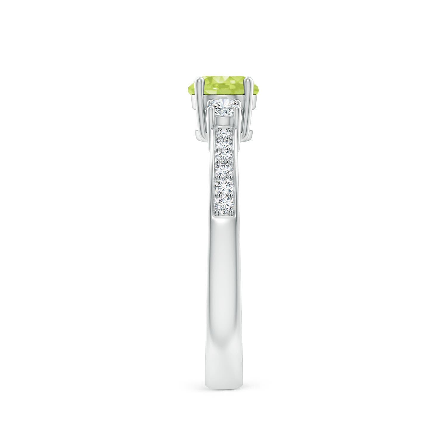 A - Peridot / 0.76 CT / 14 KT White Gold