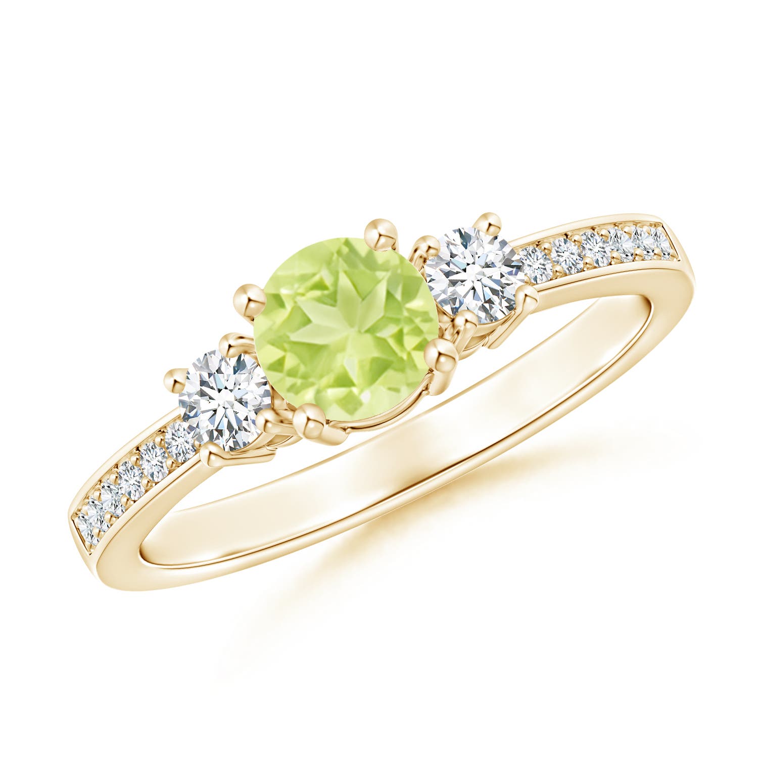 A - Peridot / 0.76 CT / 14 KT Yellow Gold