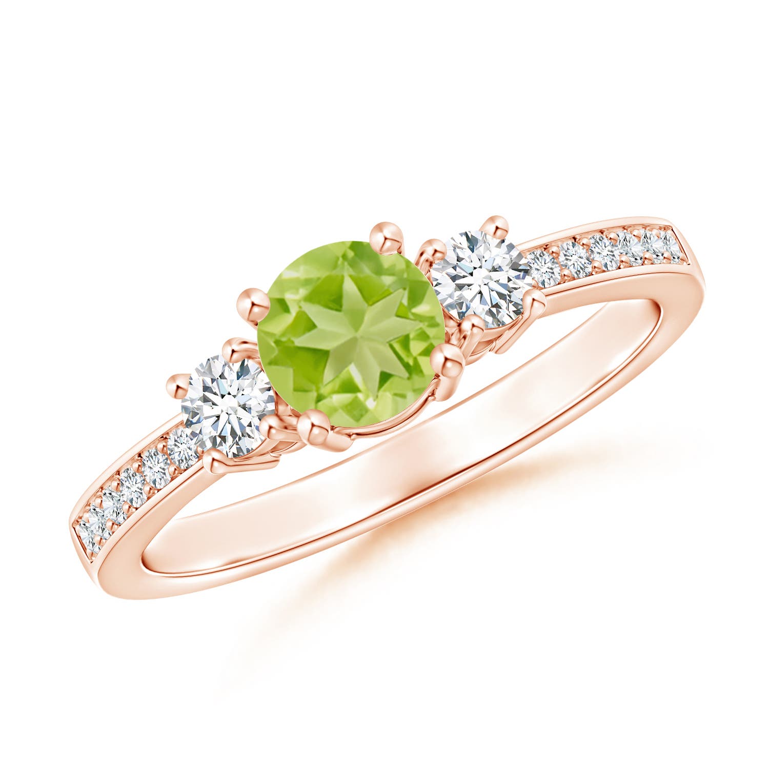 AA - Peridot / 0.76 CT / 14 KT Rose Gold