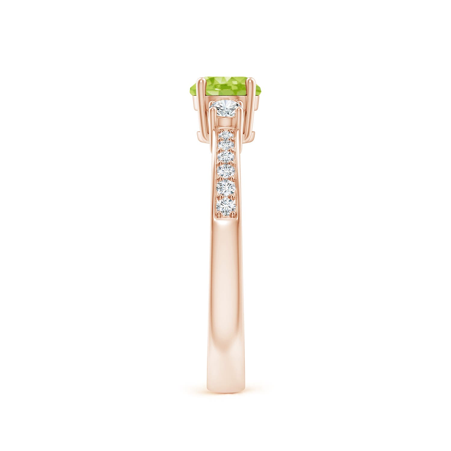 AA - Peridot / 0.76 CT / 14 KT Rose Gold