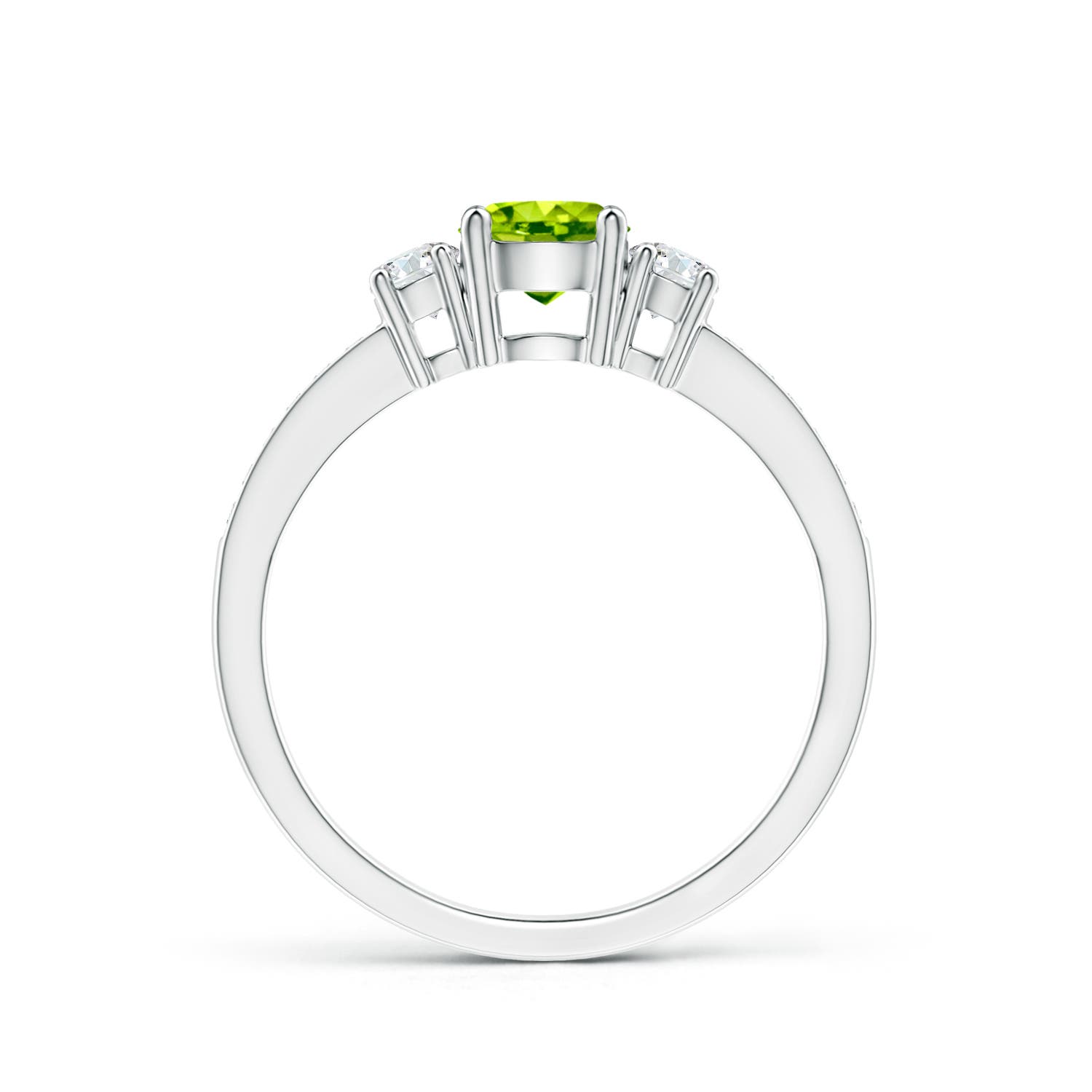 AAA - Peridot / 0.76 CT / 14 KT White Gold