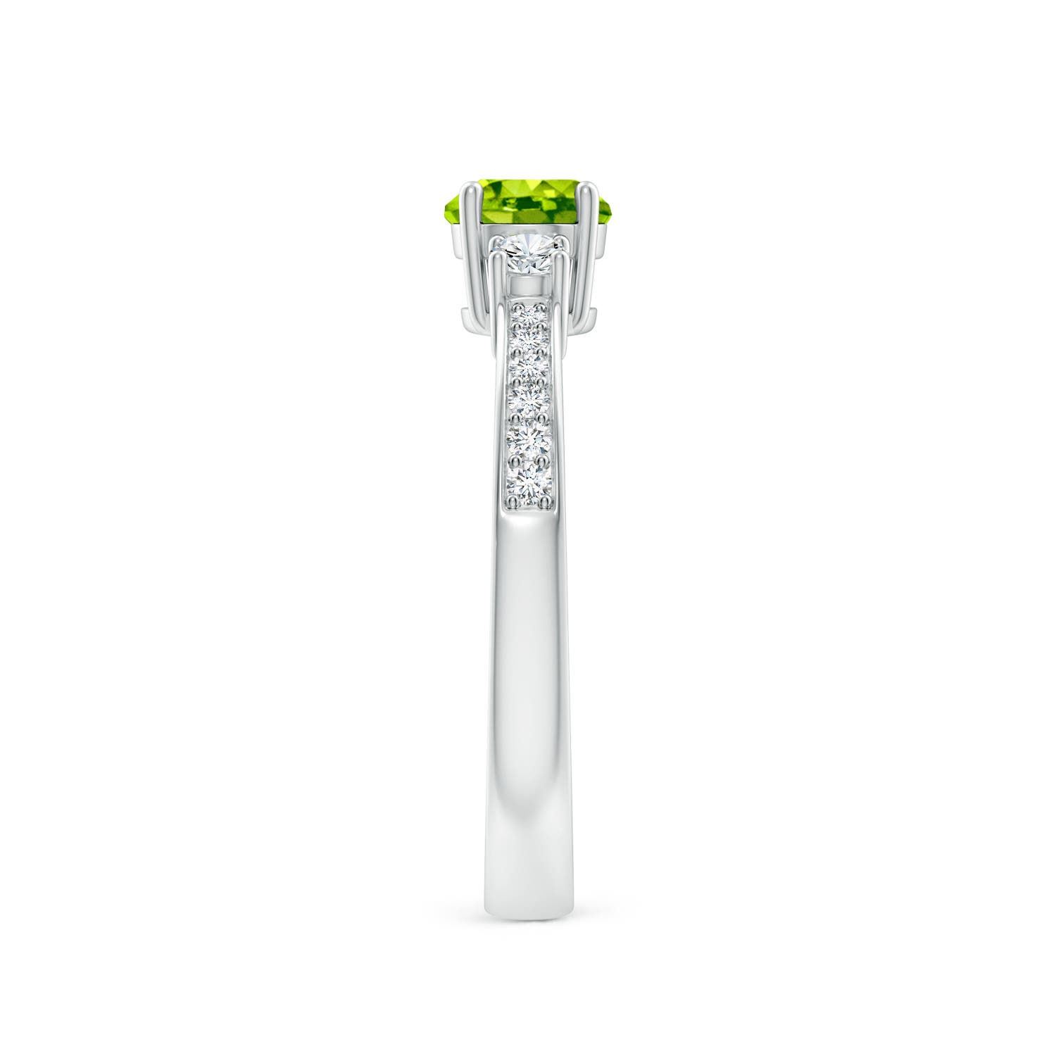 AAA - Peridot / 0.76 CT / 14 KT White Gold