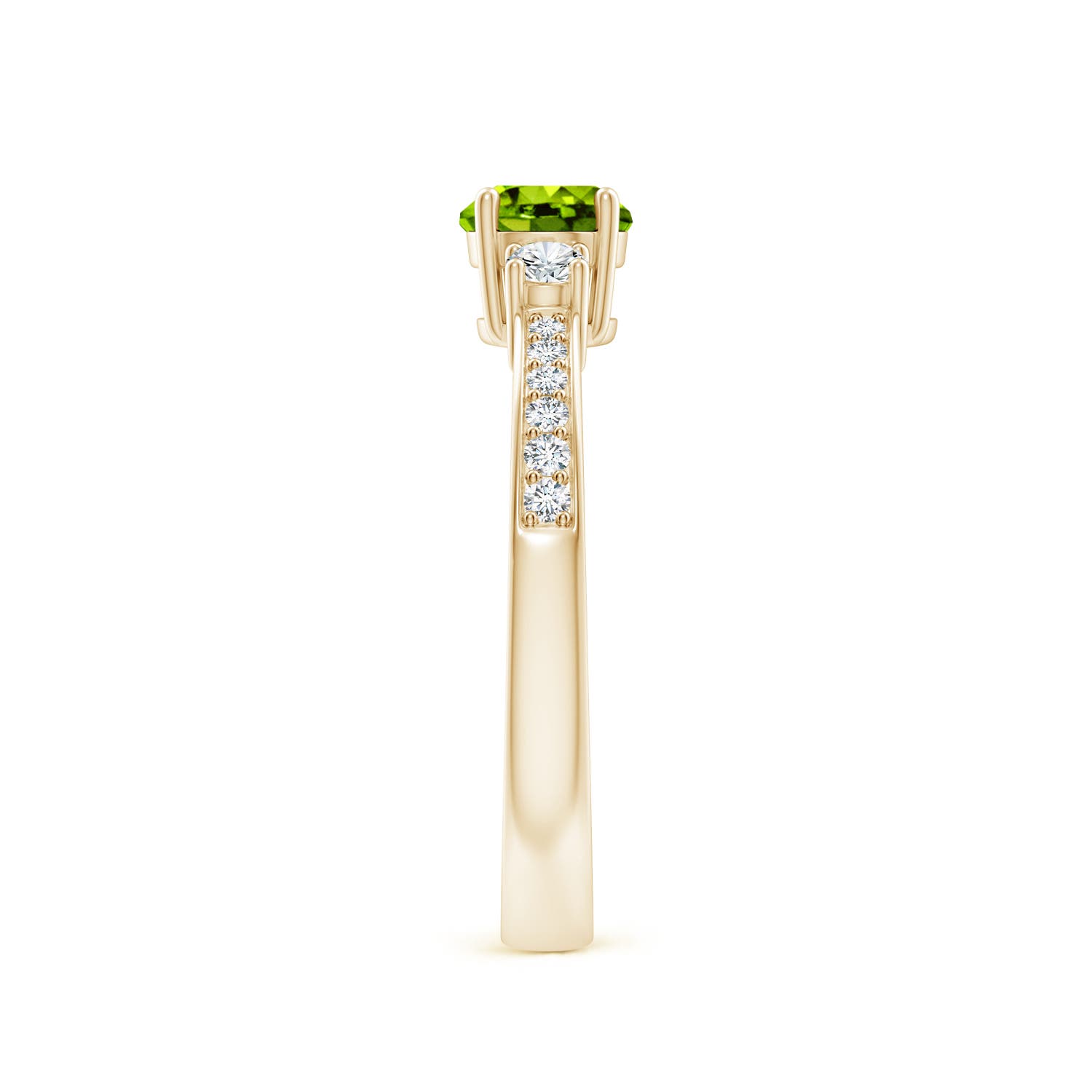 AAAA - Peridot / 0.76 CT / 14 KT Yellow Gold