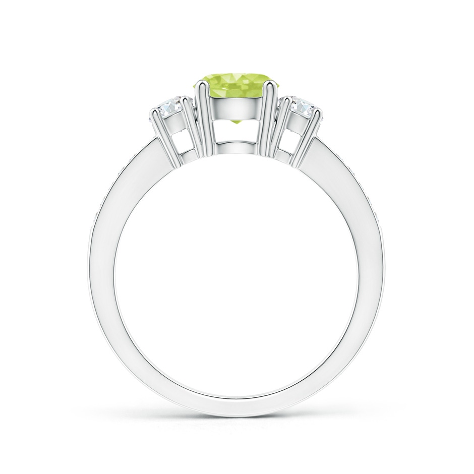 6mm A Classic Three Stone Peridot and Diamond Ring in P950 Platinum side-1