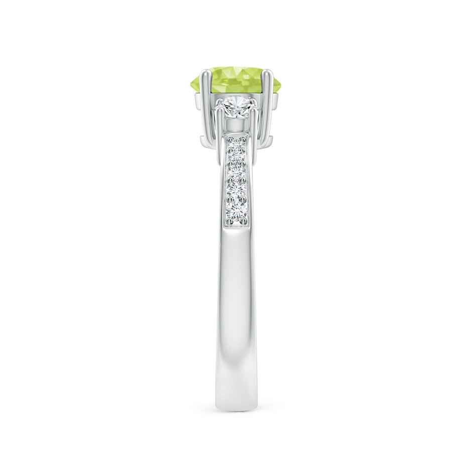 6mm A Classic Three Stone Peridot and Diamond Ring in P950 Platinum side-2