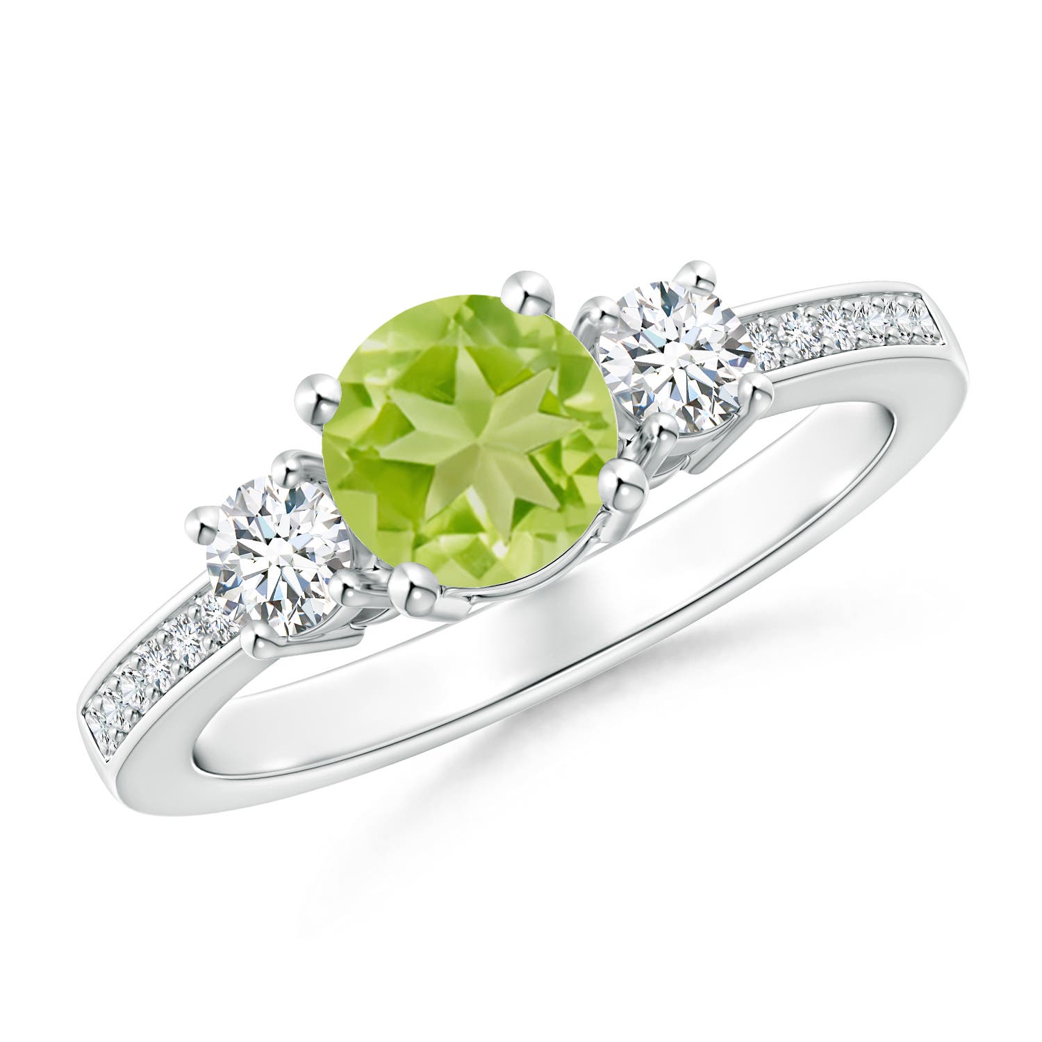 AA - Peridot / 1.26 CT / 14 KT White Gold