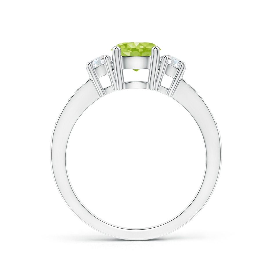 6mm AA Classic Three Stone Peridot and Diamond Ring in White Gold side-1