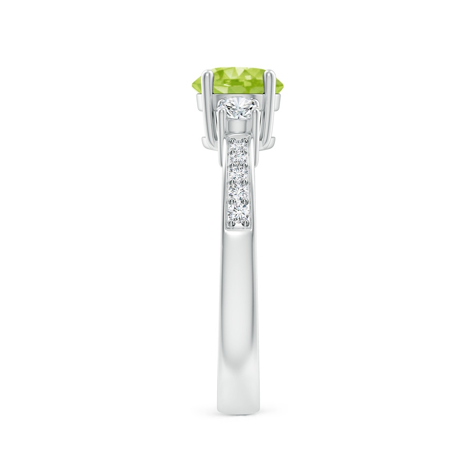 6mm AA Classic Three Stone Peridot and Diamond Ring in White Gold side-2