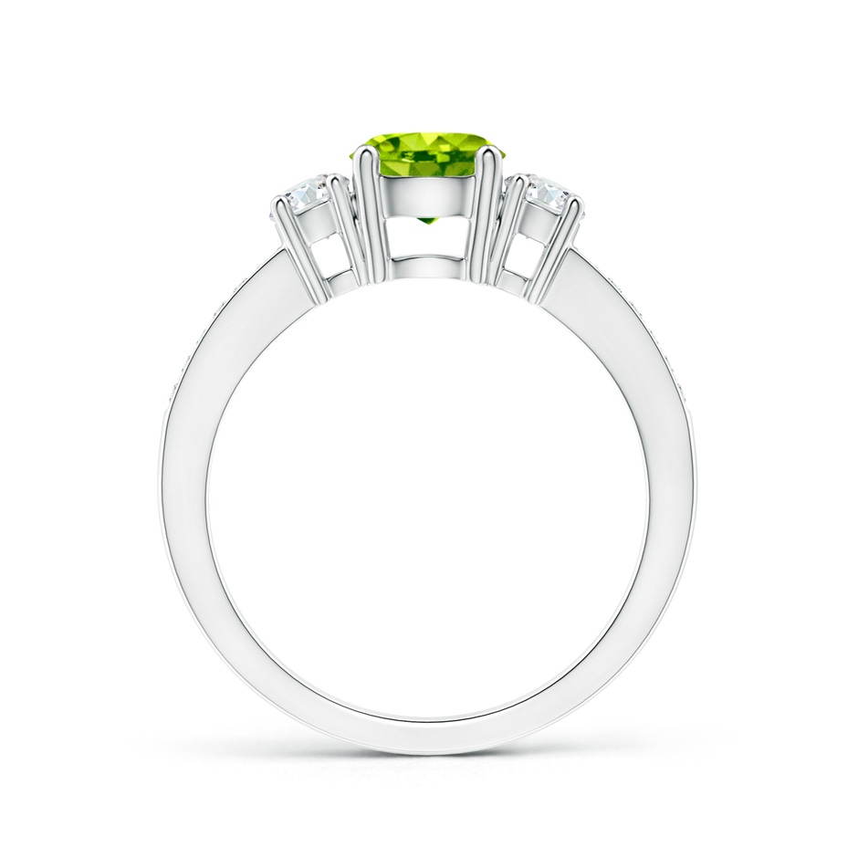 6mm AAA Classic Three Stone Peridot and Diamond Ring in P950 Platinum side-1