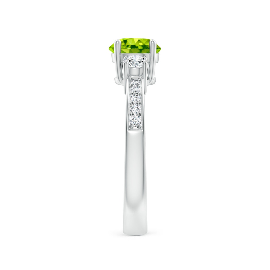 6mm AAA Classic Three Stone Peridot and Diamond Ring in P950 Platinum side-2