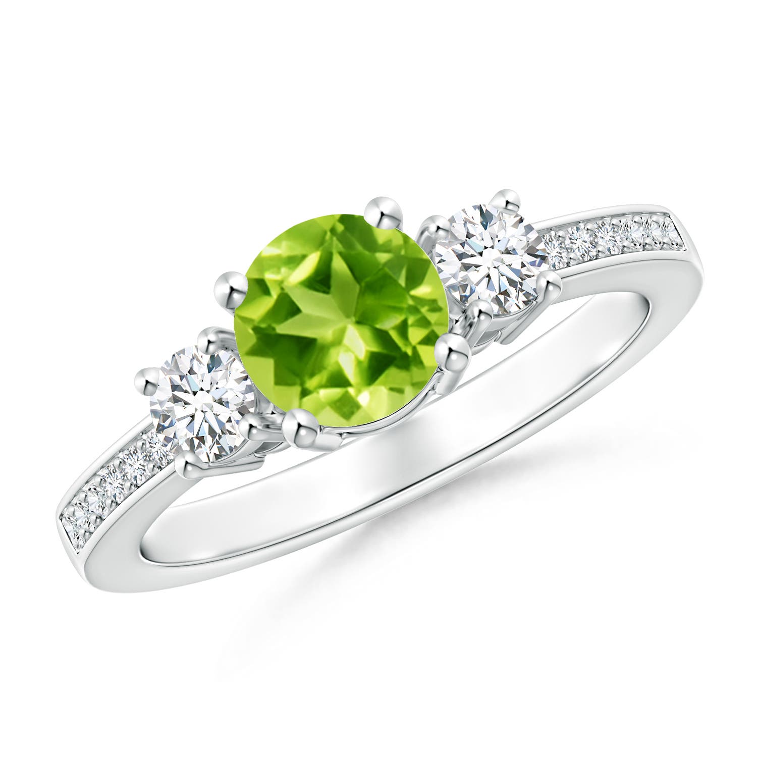 AAA - Peridot / 1.26 CT / 14 KT White Gold