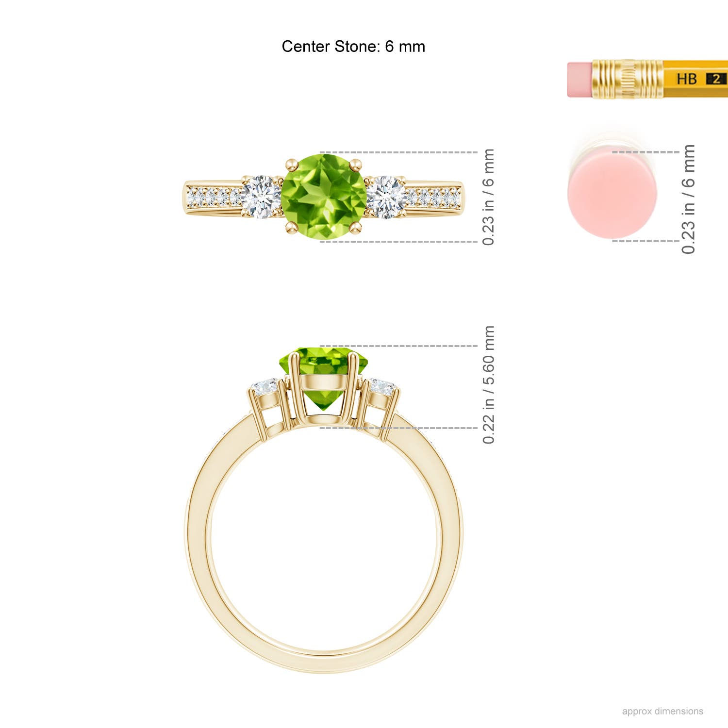 AAA - Peridot / 1.26 CT / 14 KT Yellow Gold