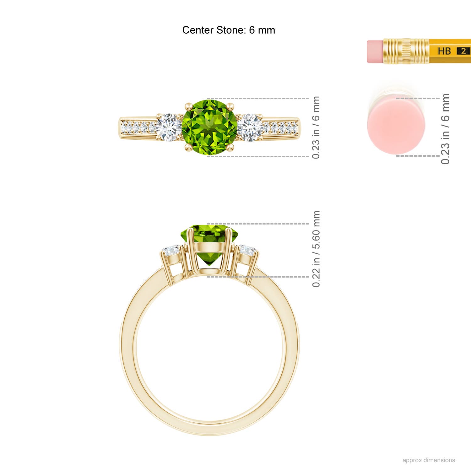 AAAA - Peridot / 1.26 CT / 14 KT Yellow Gold