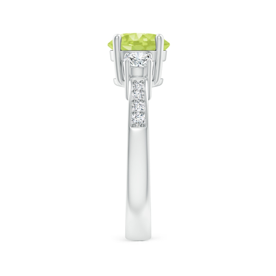7mm A Classic Three Stone Peridot and Diamond Ring in P950 Platinum side-2
