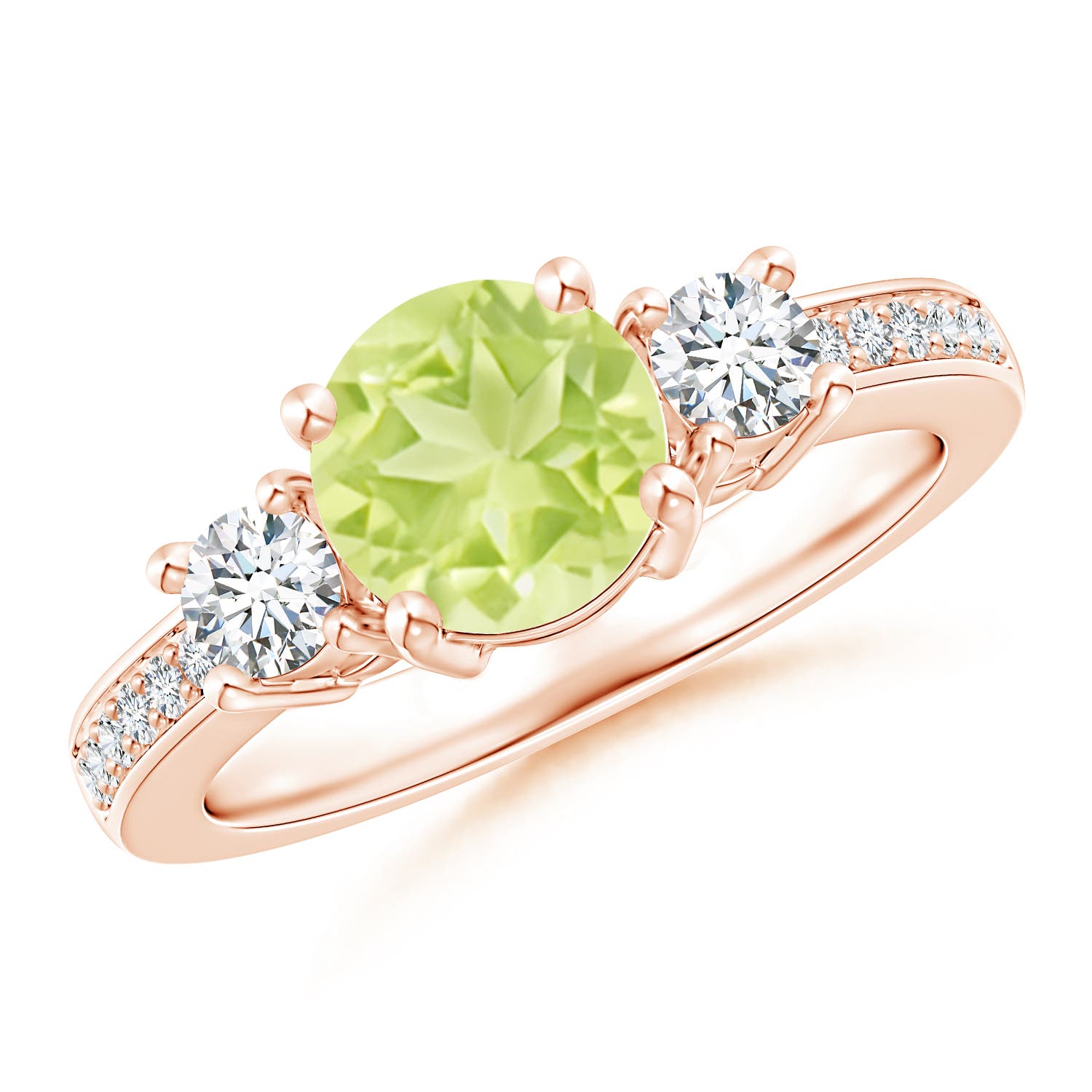 A - Peridot / 1.84 CT / 14 KT Rose Gold