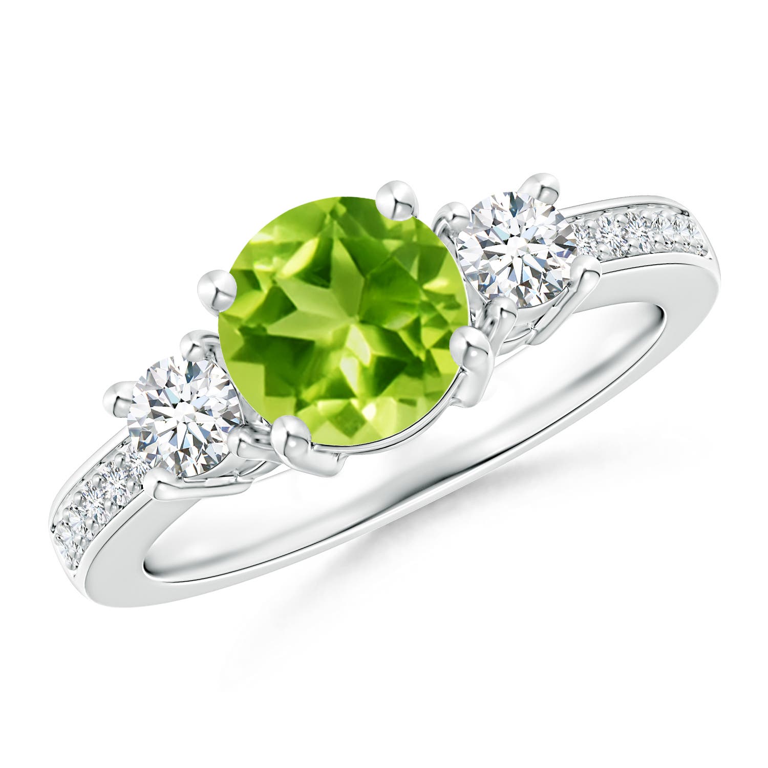 AAA - Peridot / 1.84 CT / 14 KT White Gold