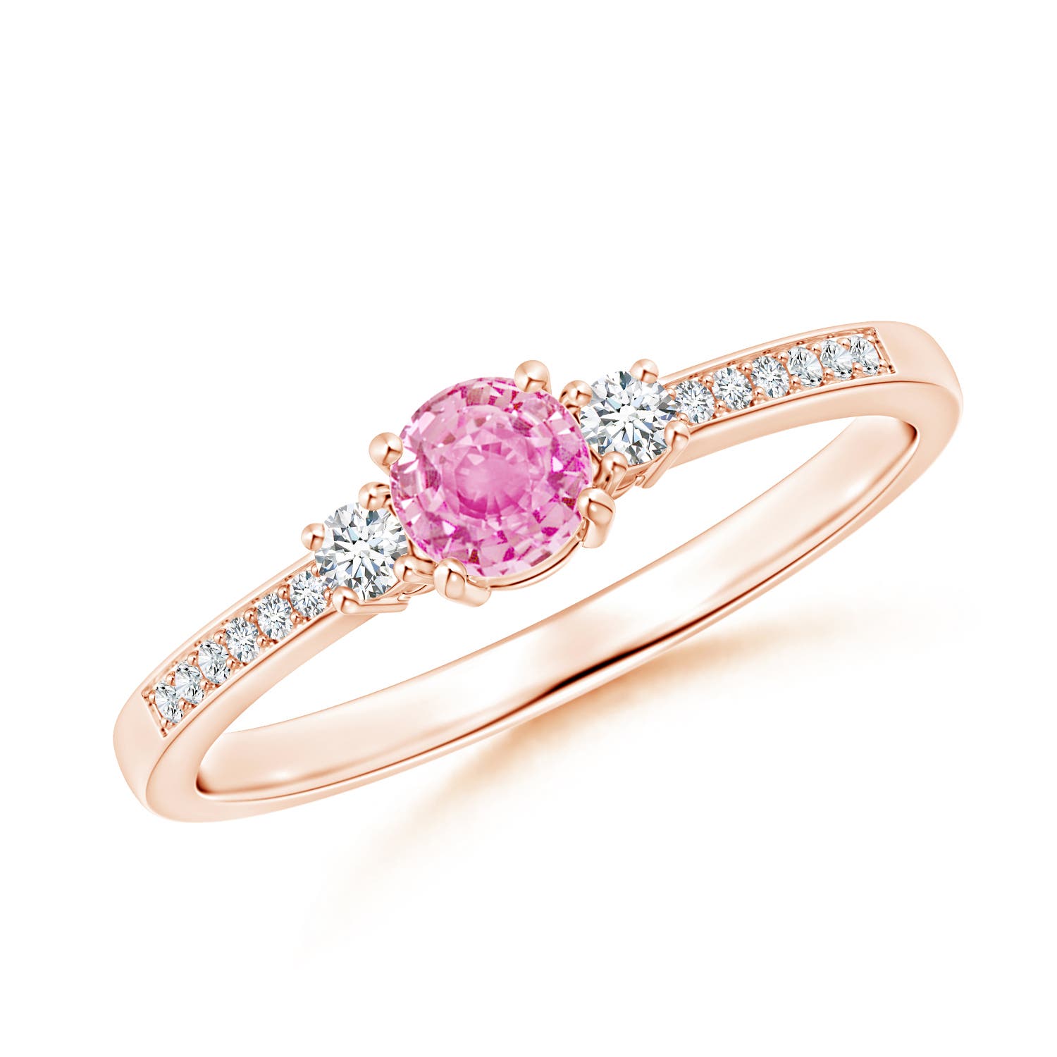 A - Pink Sapphire / 0.46 CT / 14 KT Rose Gold