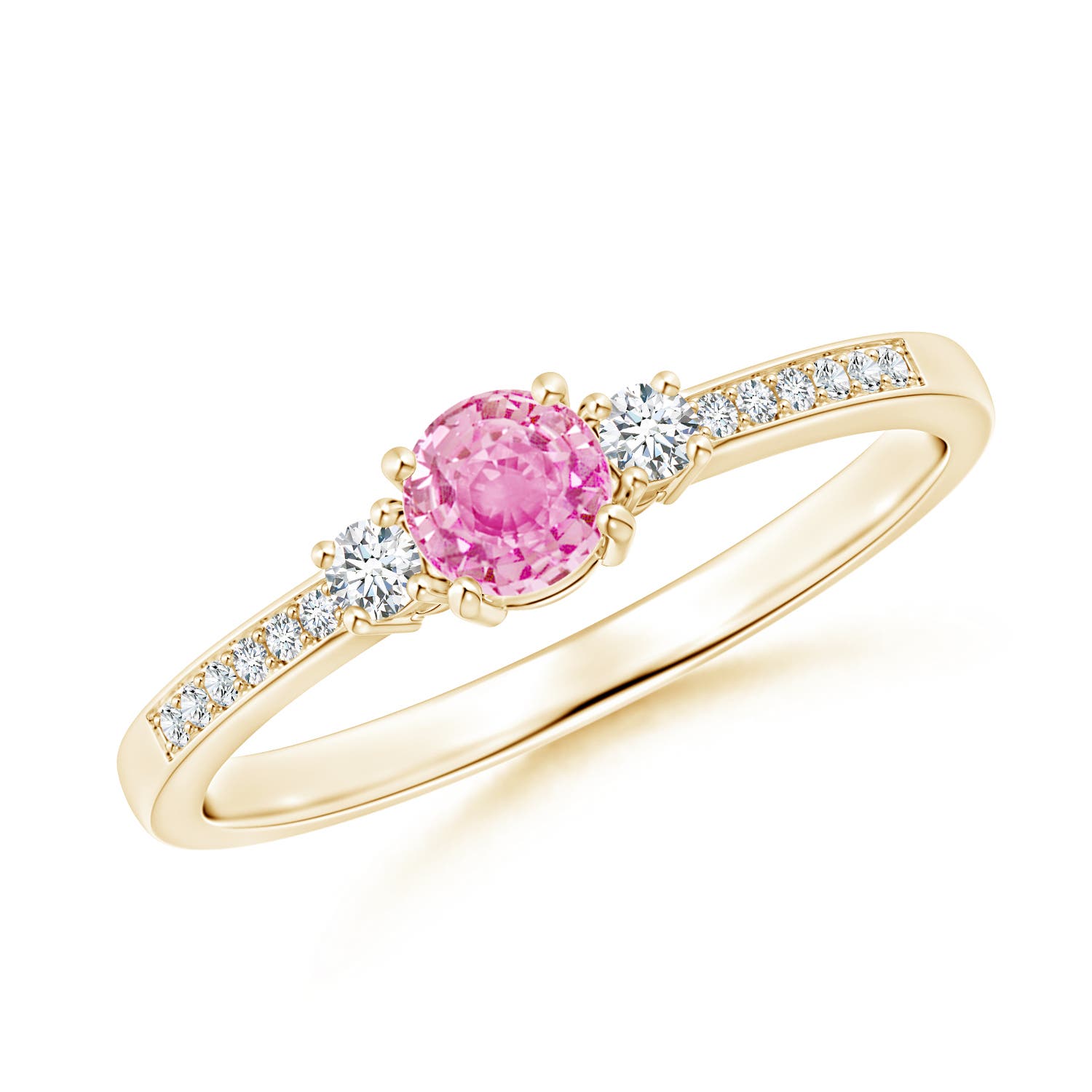 A - Pink Sapphire / 0.46 CT / 14 KT Yellow Gold