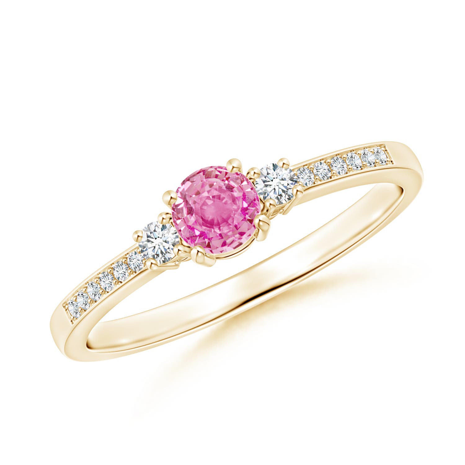 AA - Pink Sapphire / 0.46 CT / 14 KT Yellow Gold