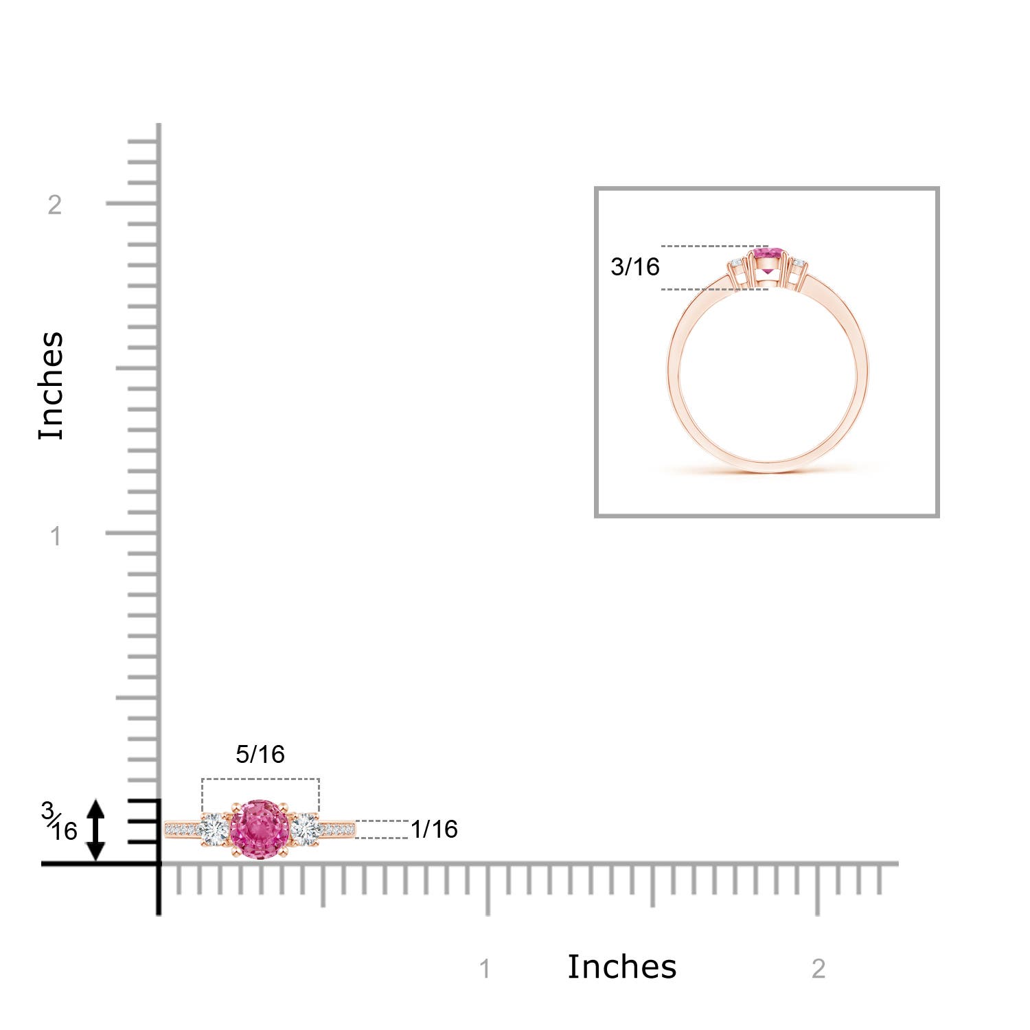 AAA - Pink Sapphire / 0.46 CT / 14 KT Rose Gold