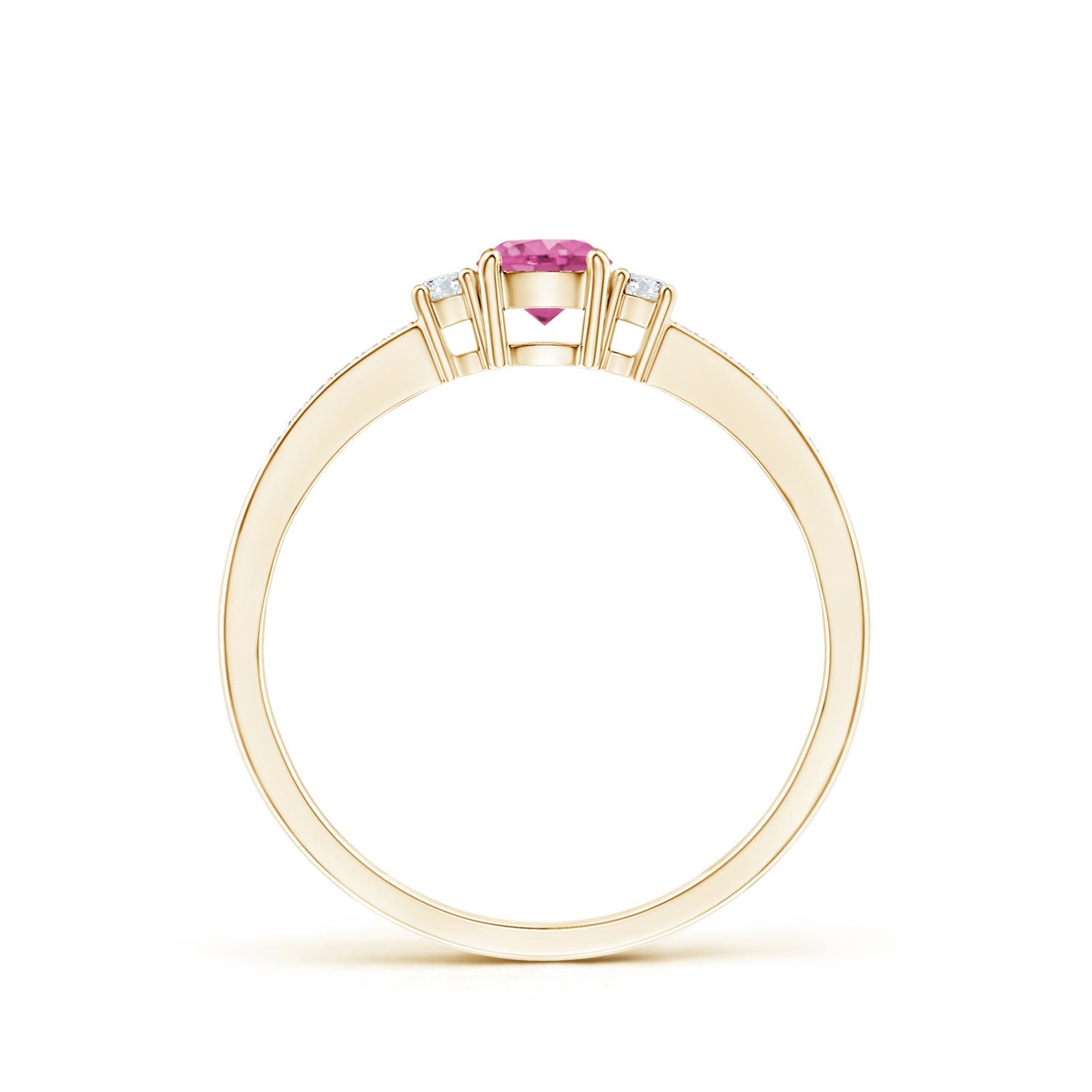 AAA - Pink Sapphire / 0.46 CT / 14 KT Yellow Gold