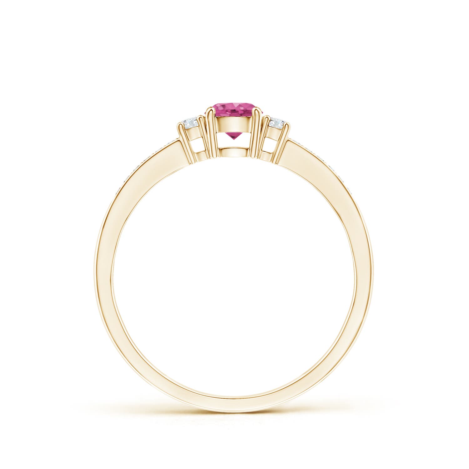 AAAA - Pink Sapphire / 0.46 CT / 14 KT Yellow Gold