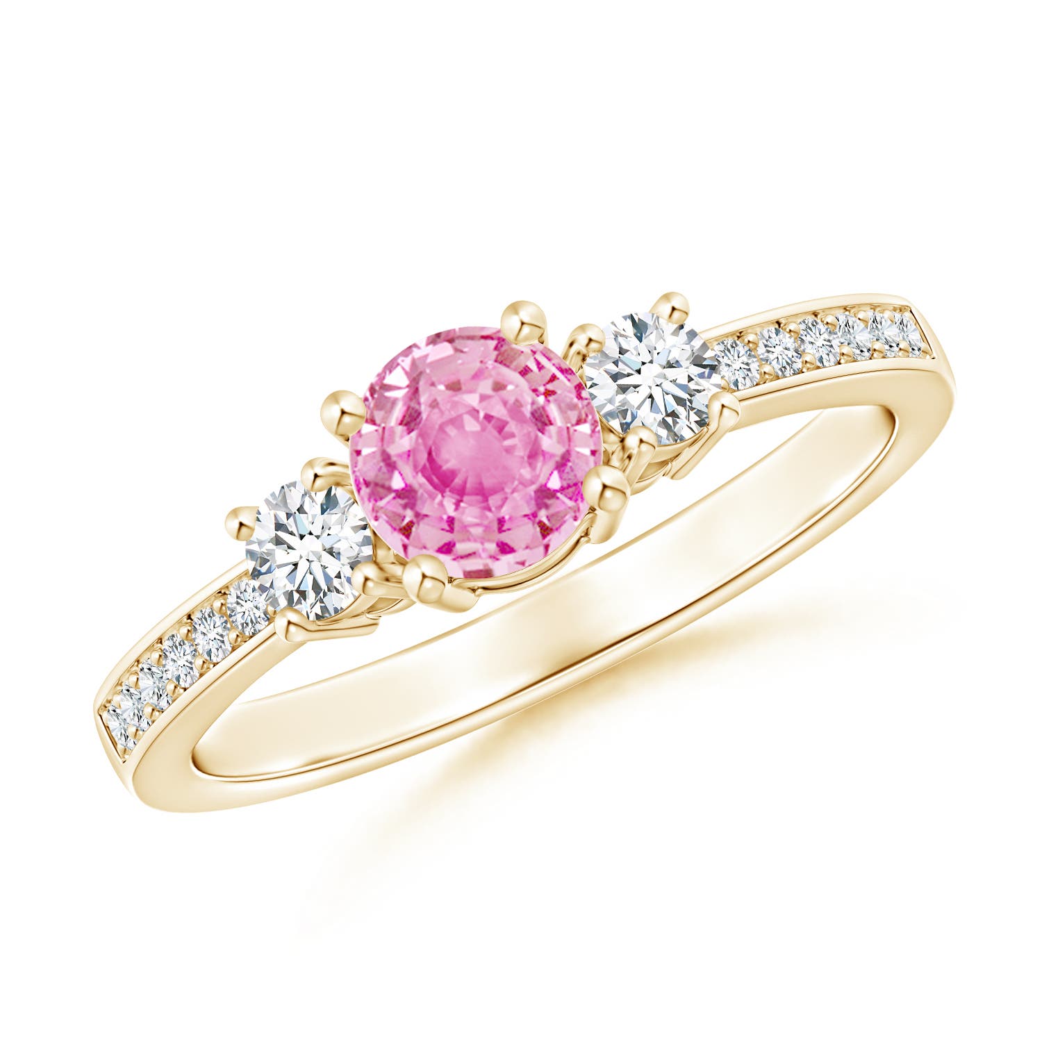 A - Pink Sapphire / 0.81 CT / 14 KT Yellow Gold