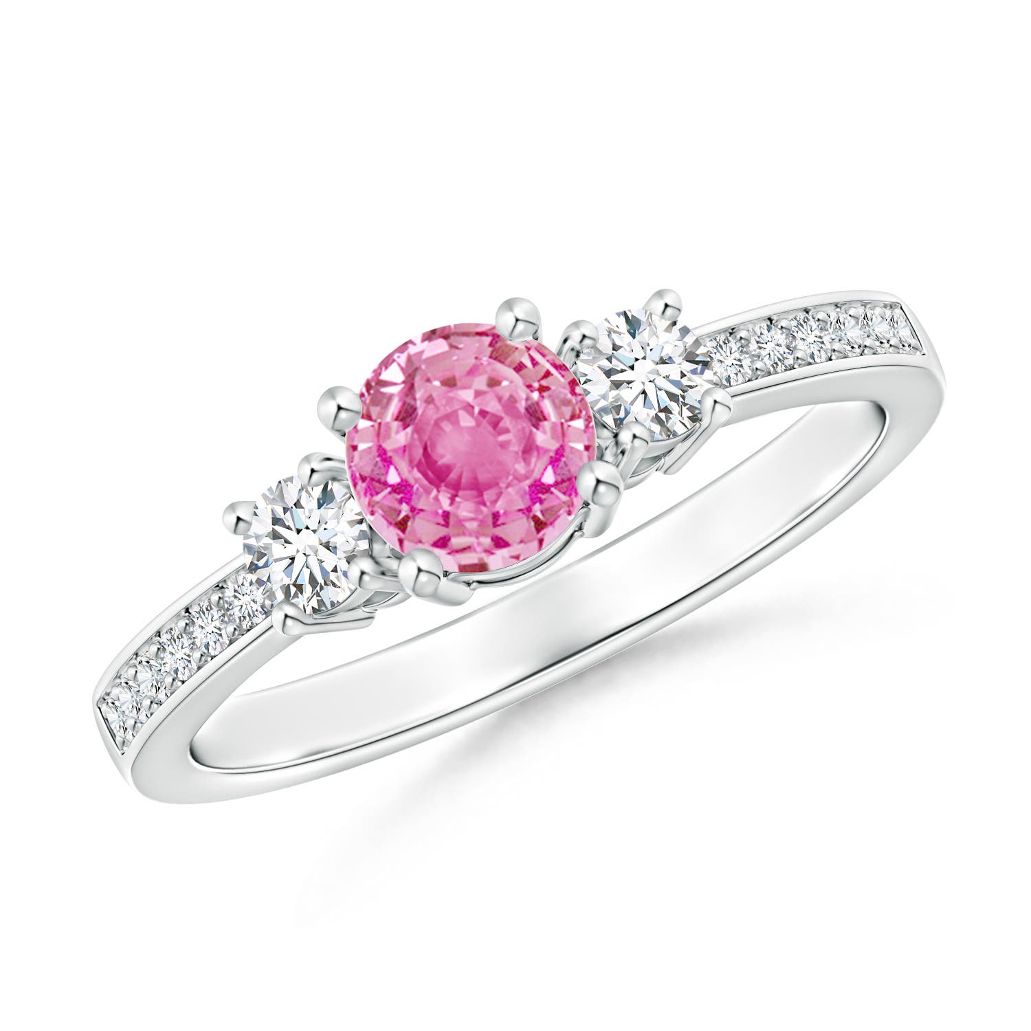 AA - Pink Sapphire / 0.81 CT / 14 KT White Gold